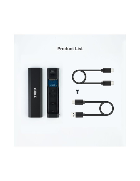 Carcasa SSD Tooq TQE-2223B Negra USB C M.2