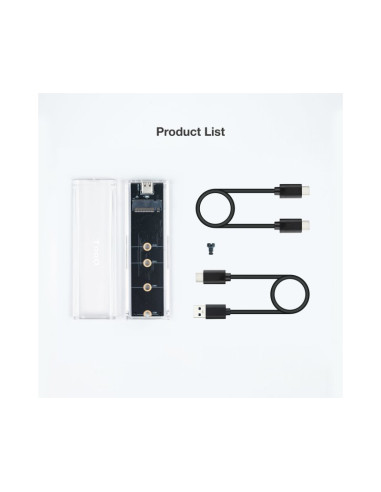 Carcasa SSD Tooq TQE-2200 Transparente RGB USB C