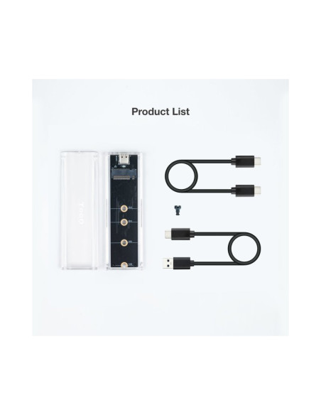 Carcasa SSD Tooq TQE-2200 Transparente RGB USB C