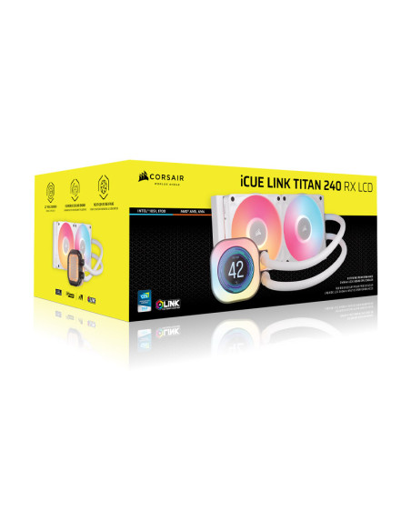 Corsair iCUE Link Titan 240 RX LCD Blanca 240mm Refrigeración Líquida PC