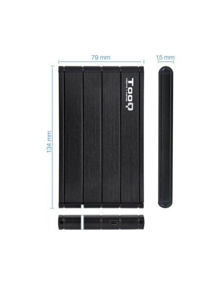 Carcasa SSD Tooq TQE-2530B Negra Micro USB 3.1