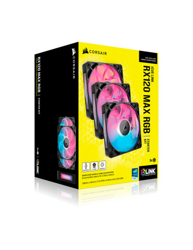 Pack de 3 ventiladores Corsair iCUE Link RX120 RGB Max 120mm