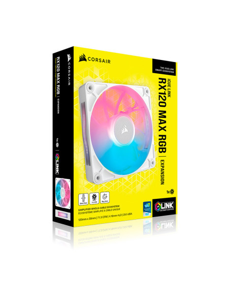 Ventilador PC Corsair iCUE Link RX120 RGB Max Expansion Blanco 120mm