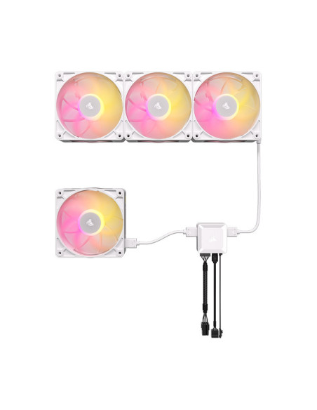 Pack de 3 Ventiladores PC Corsair iCUE Link RX120 RGB Max Starter Kit Blanco 120mm