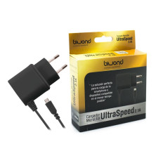 CARGADOR MICROUSB ULTRASPEED 2.1A 5V NEGRO