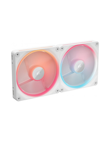 Pack de 2 ventiladores PC Corsair iCUE Link LX140-R RGB Starter Kit Blanco
