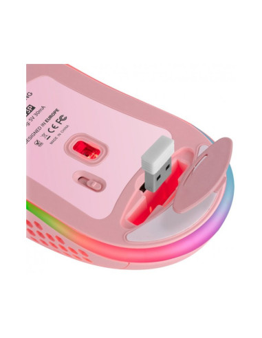 Rosa Ratón gaming inalámbrico Mars Gaming MMW3 3200 DPI