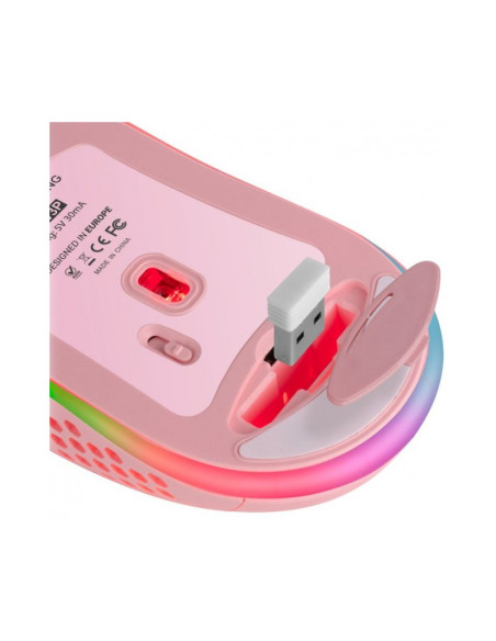 Rosa Ratón gaming inalámbrico Mars Gaming MMW3 3200 DPI