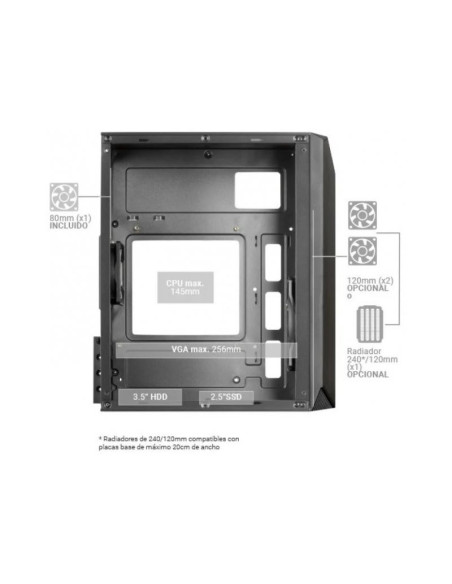 Caja para PC Mars Gaming MC-S1 Rosa Micro-ATX