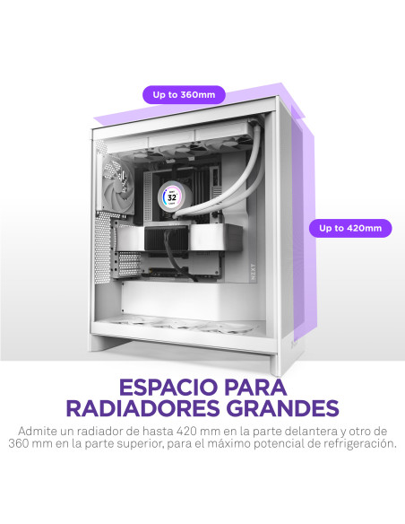 Caja para PC NZXT H7 Flow (2024) White e-ATX